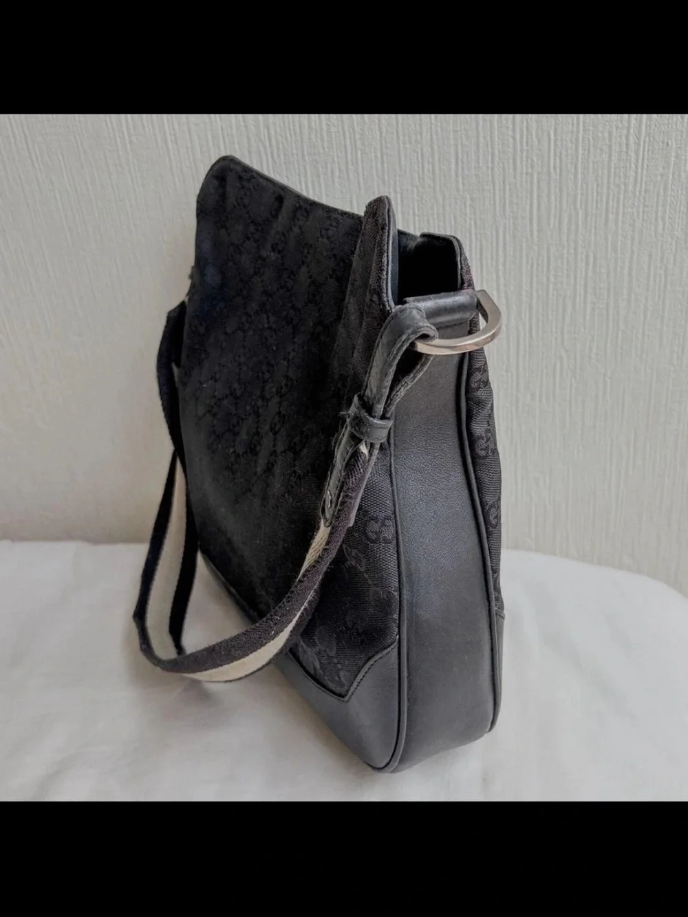 Gucci Black Monogram Shoulder Bag